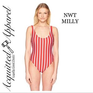 MILLY | NWT Stripe Deep Scoop Back One Piece Swim